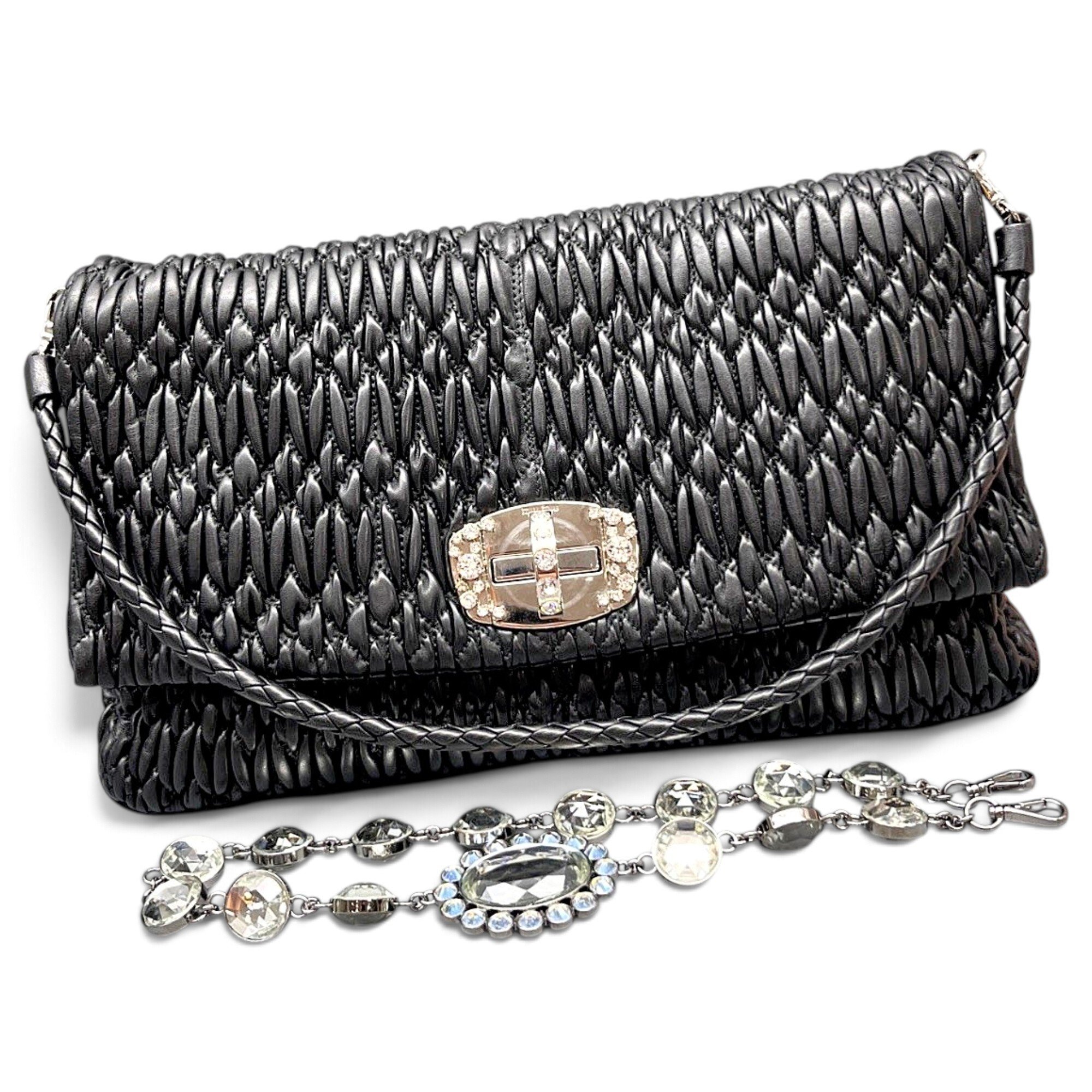 Miu Miu Miu Crystal leather handbag