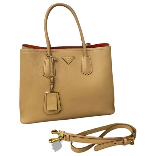 Double leather handbag