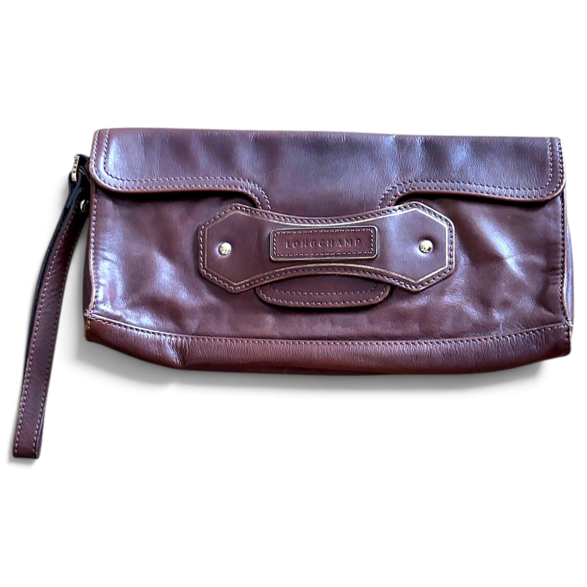 Leather clutch bag