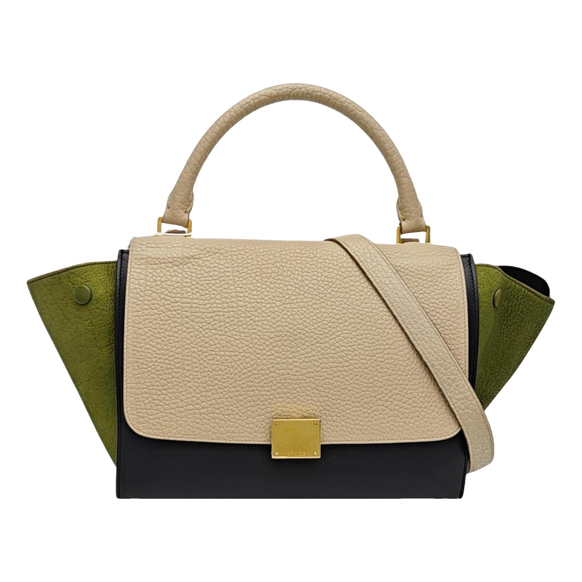 Trapèze leather handbag