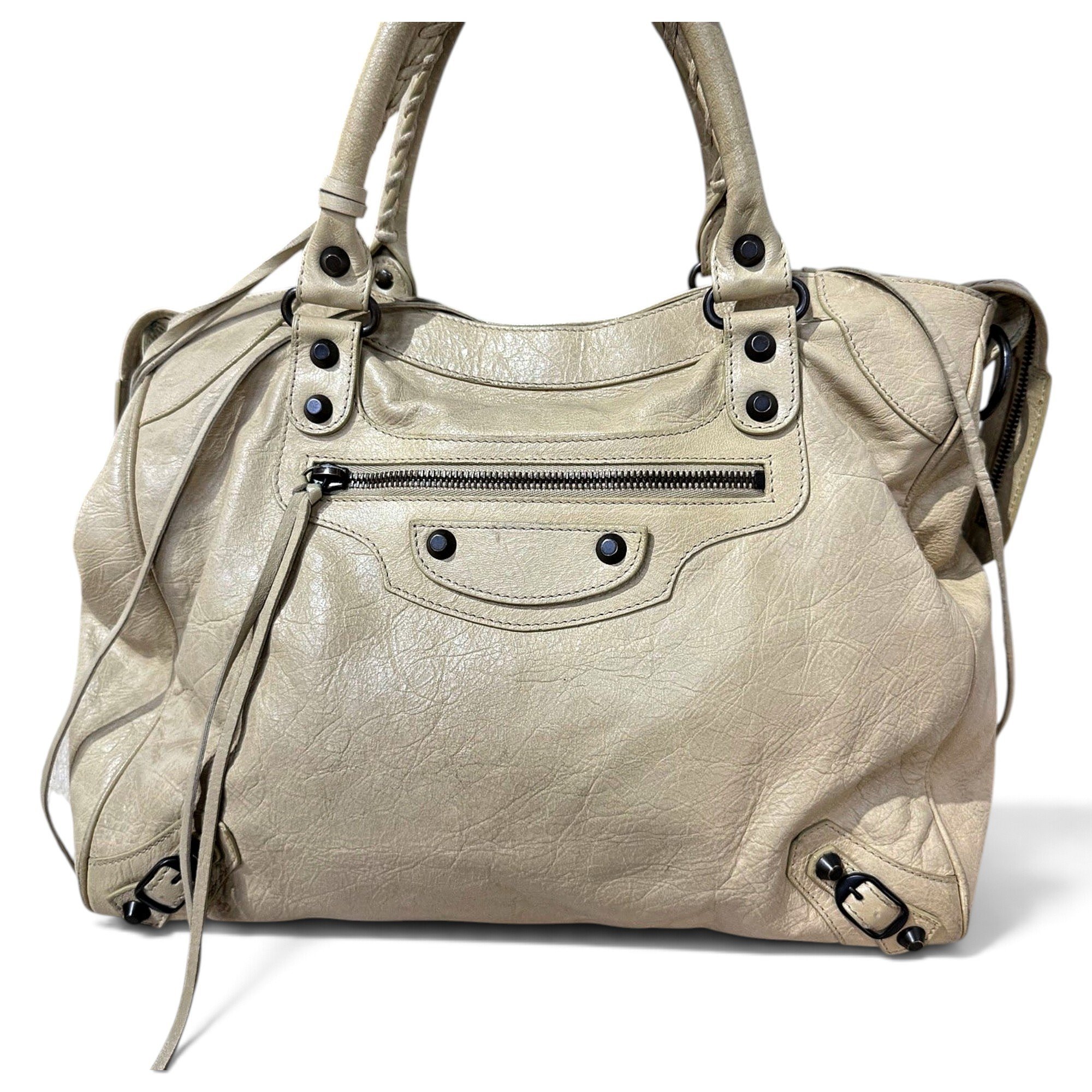 City leather handbag