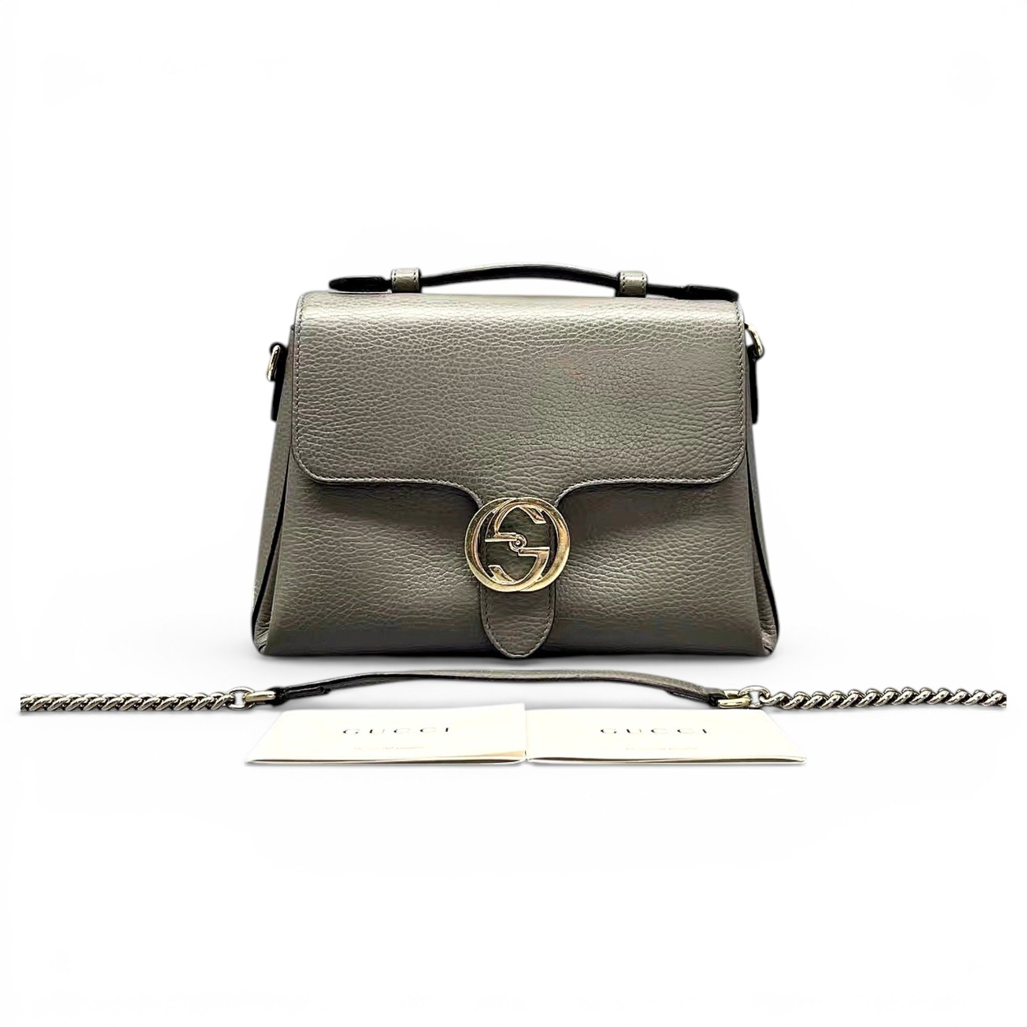 Interlocking leather handbag