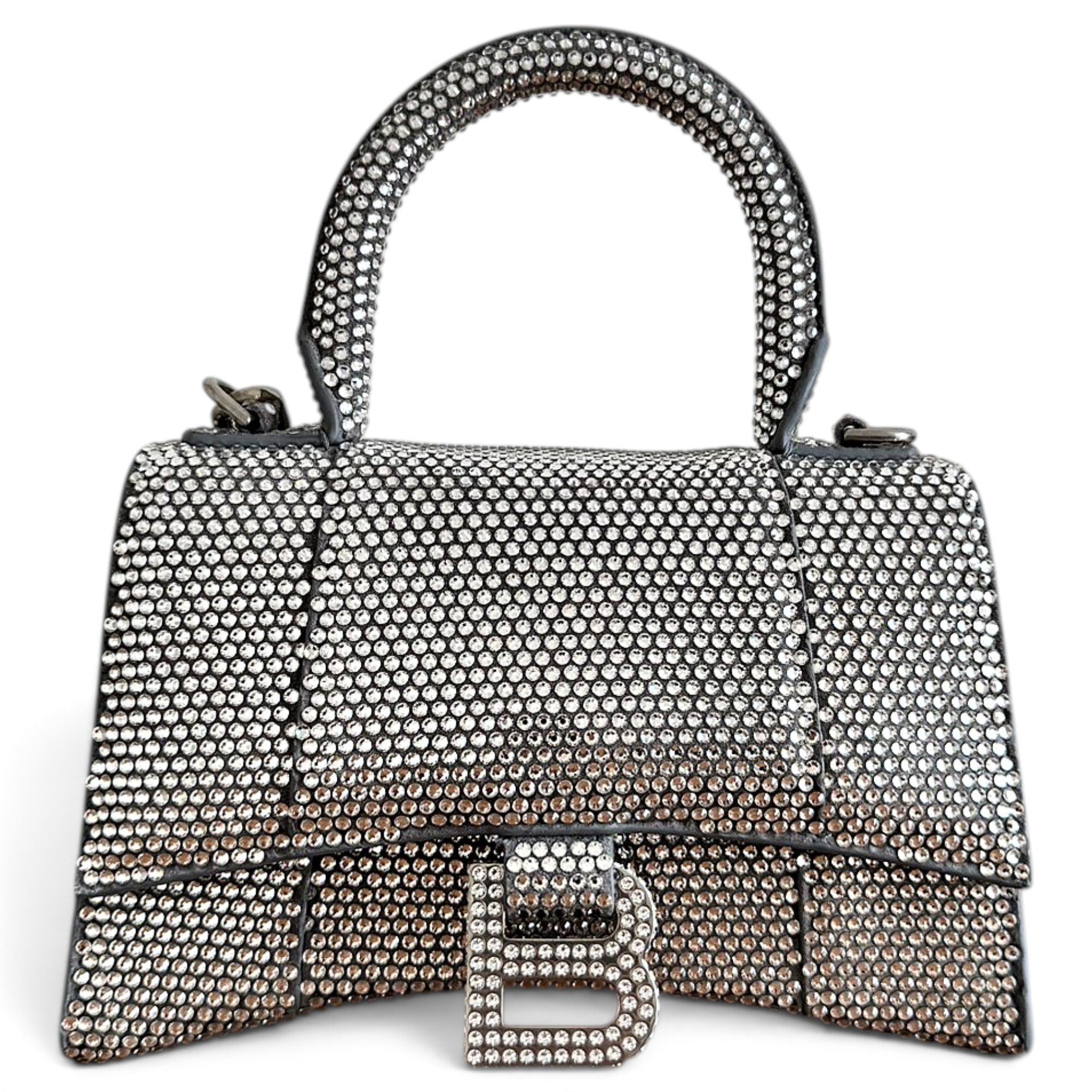 Hourglass leather handbag