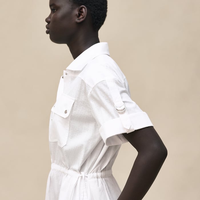 Blanc "Mosaique" Short-sleeve Dress