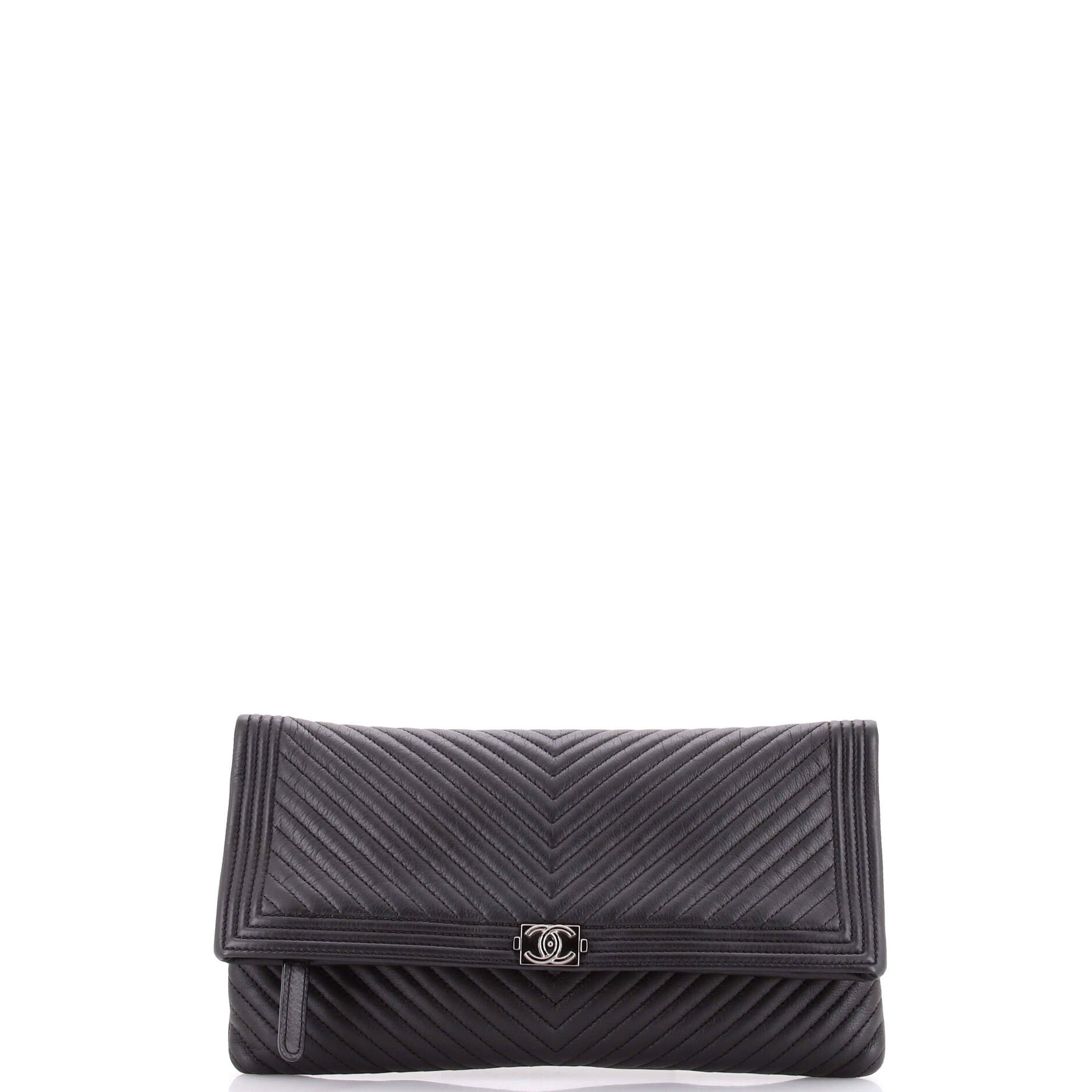 Boy Beauty CC Clutch Chevron Leather