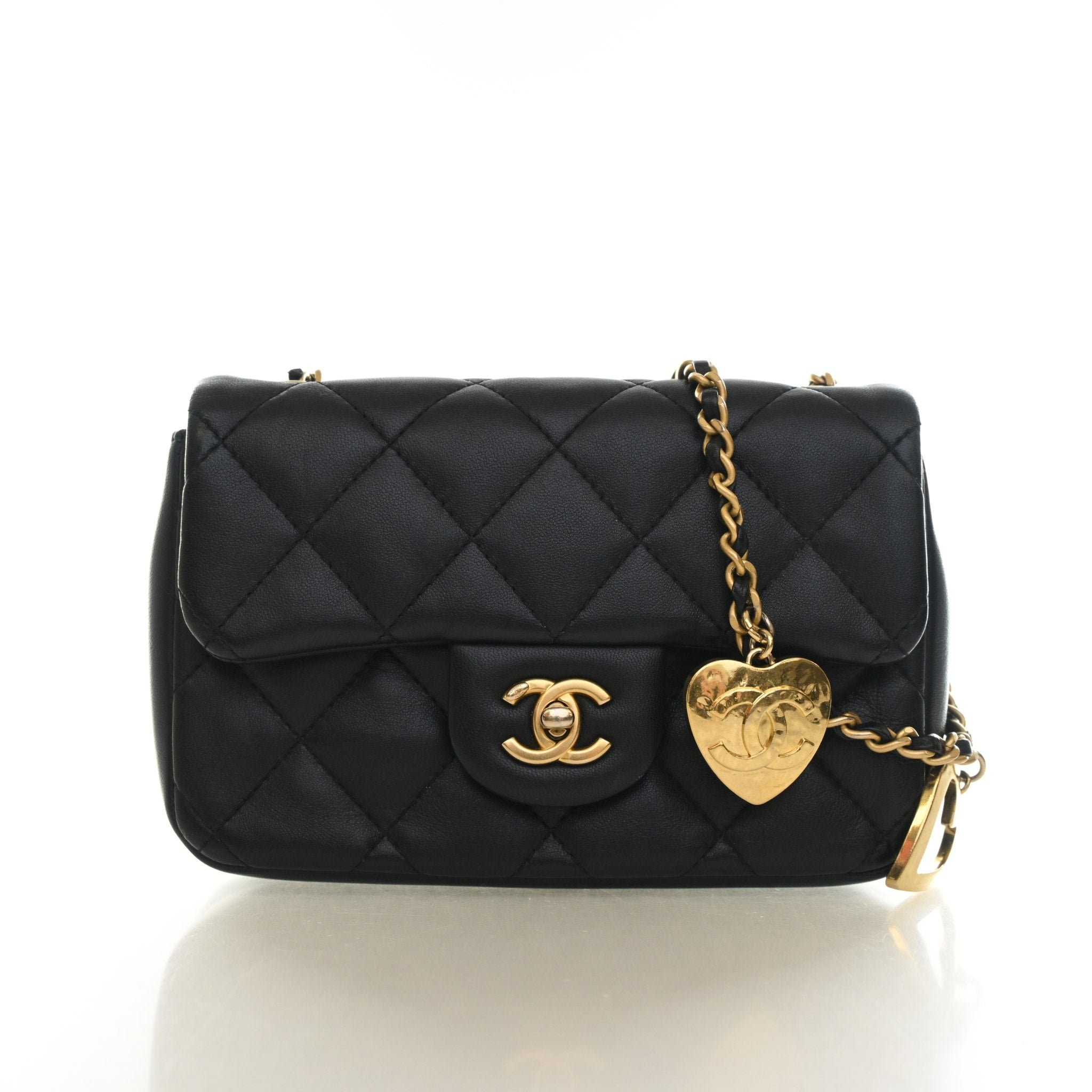 Chanel Mini Lambskin Heart Charms Flap Bag