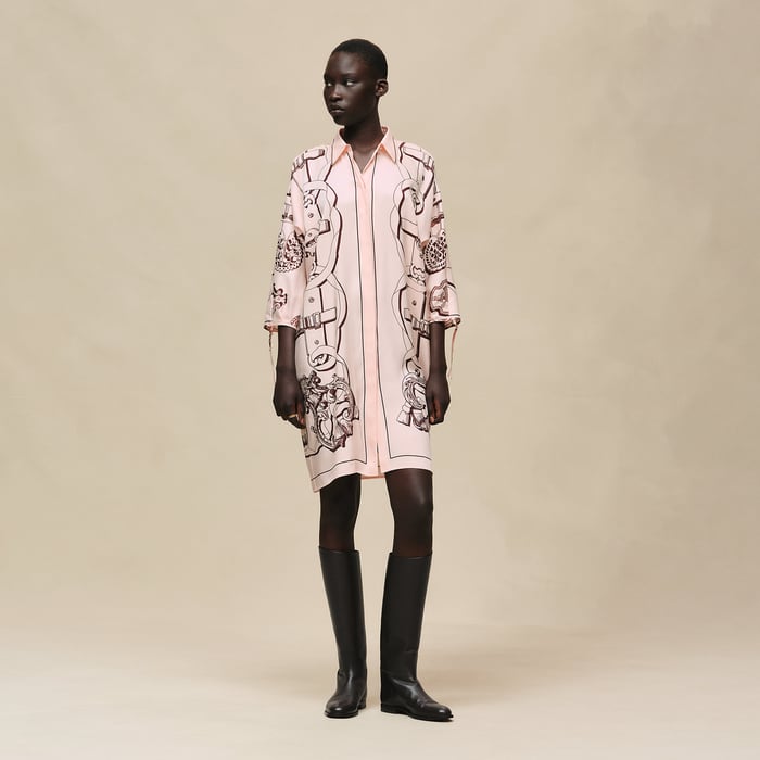 Rose Opaline "Ferronnerie Remix" Shirt Dress