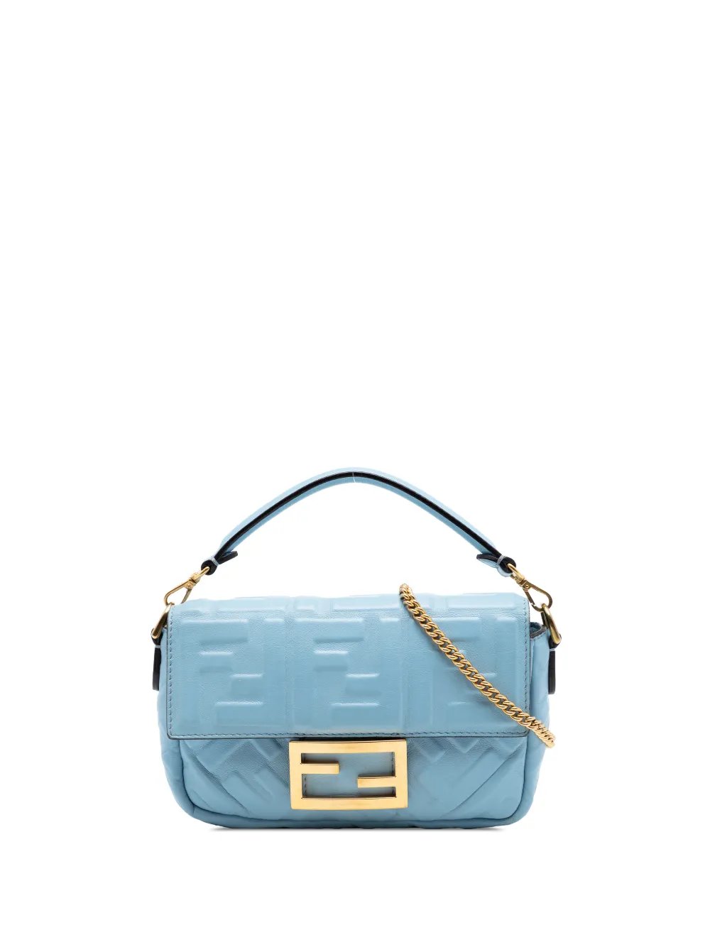 2010-2026 Mini Zucca Embossed Leather Baguette satchel