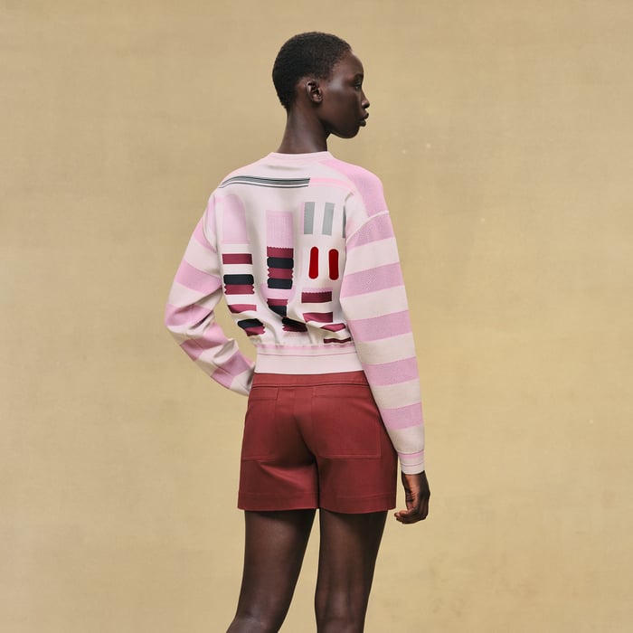 Gris Pierre De Lune "Bride a Bloc" Long-sleeve Sweater