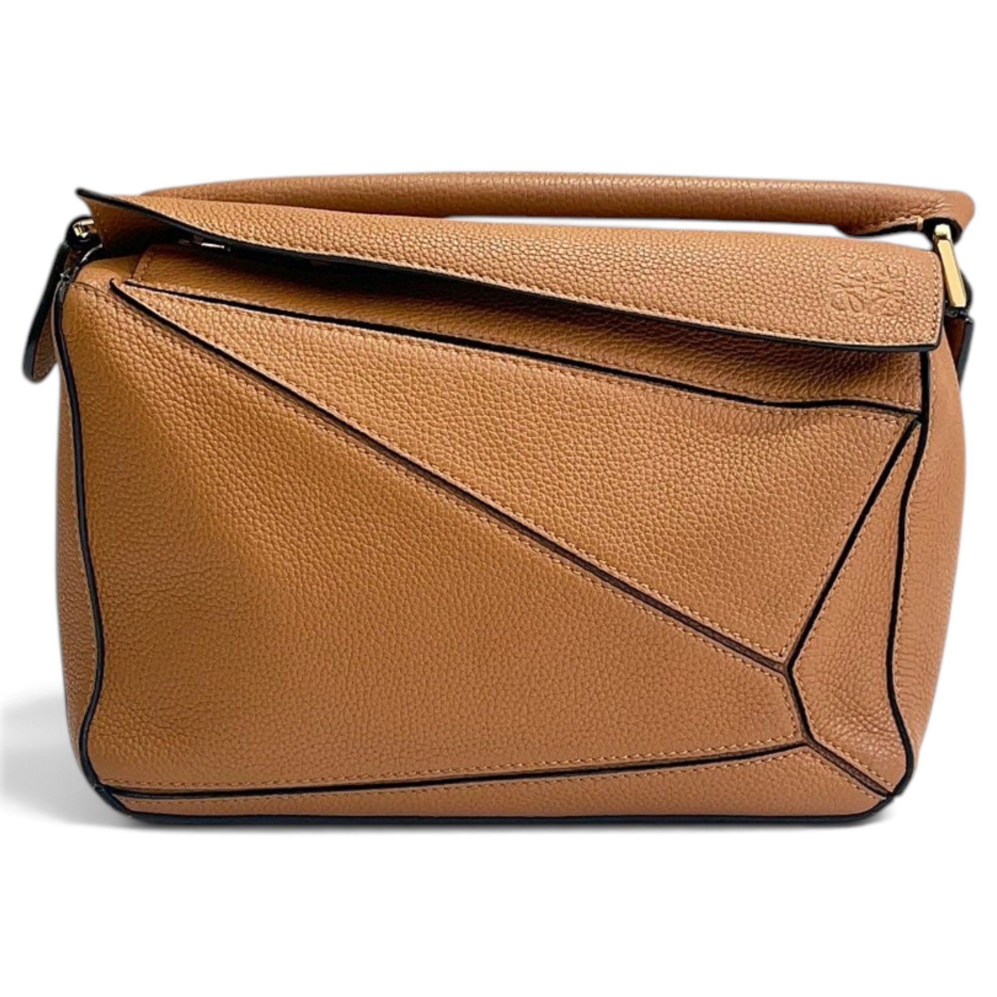 Puzzle leather handbag
