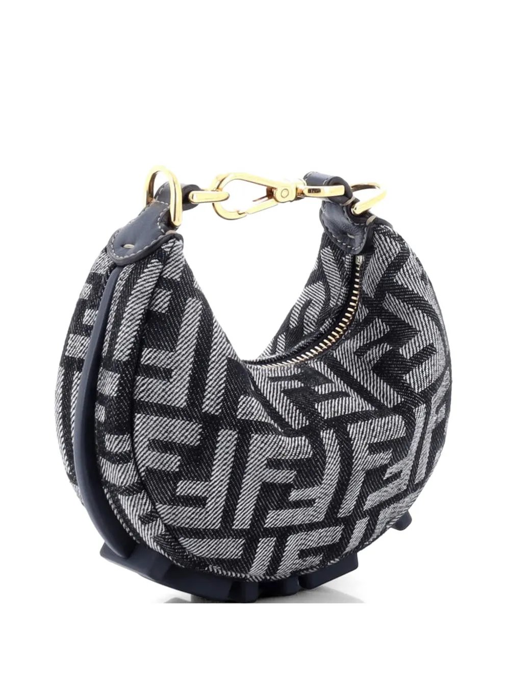 Fendigraphy Bag Zucca Denim Nano hobo bag