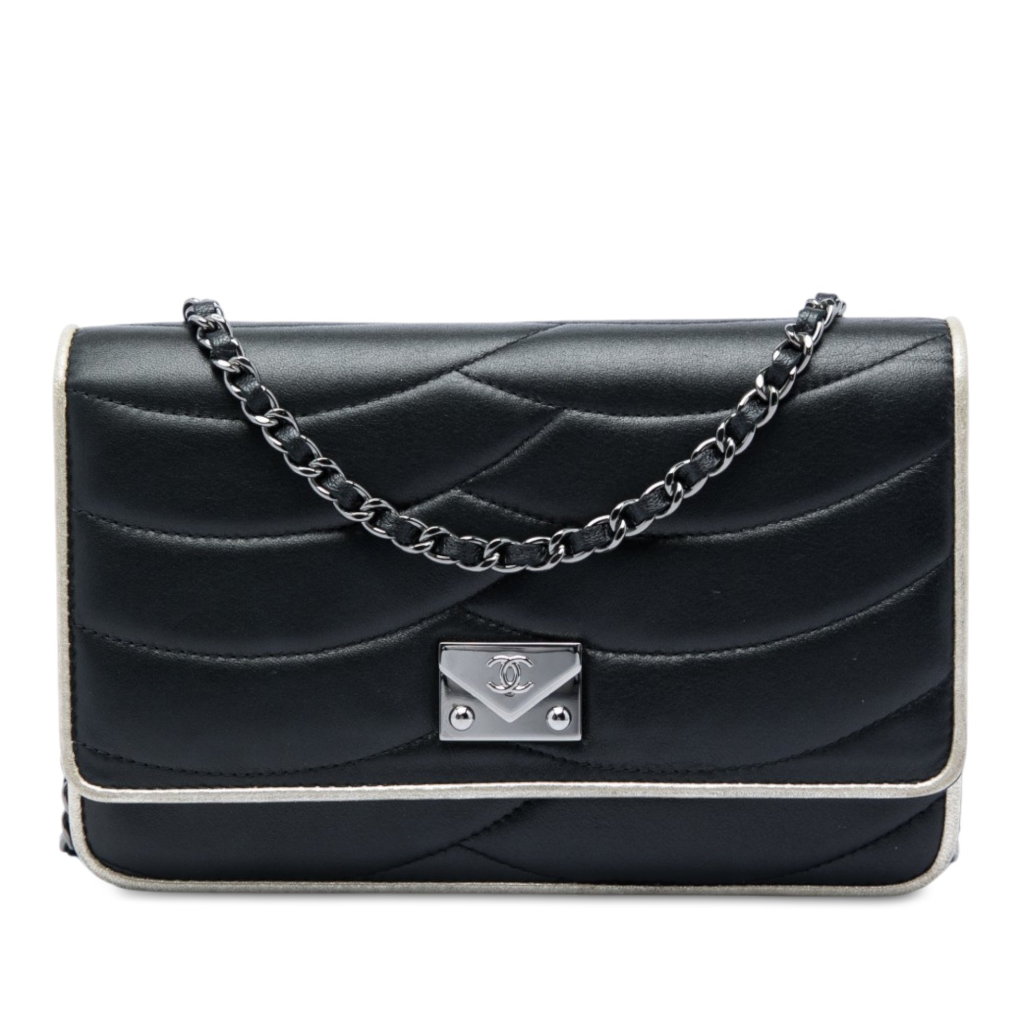 Wallet On Chain leather handbag