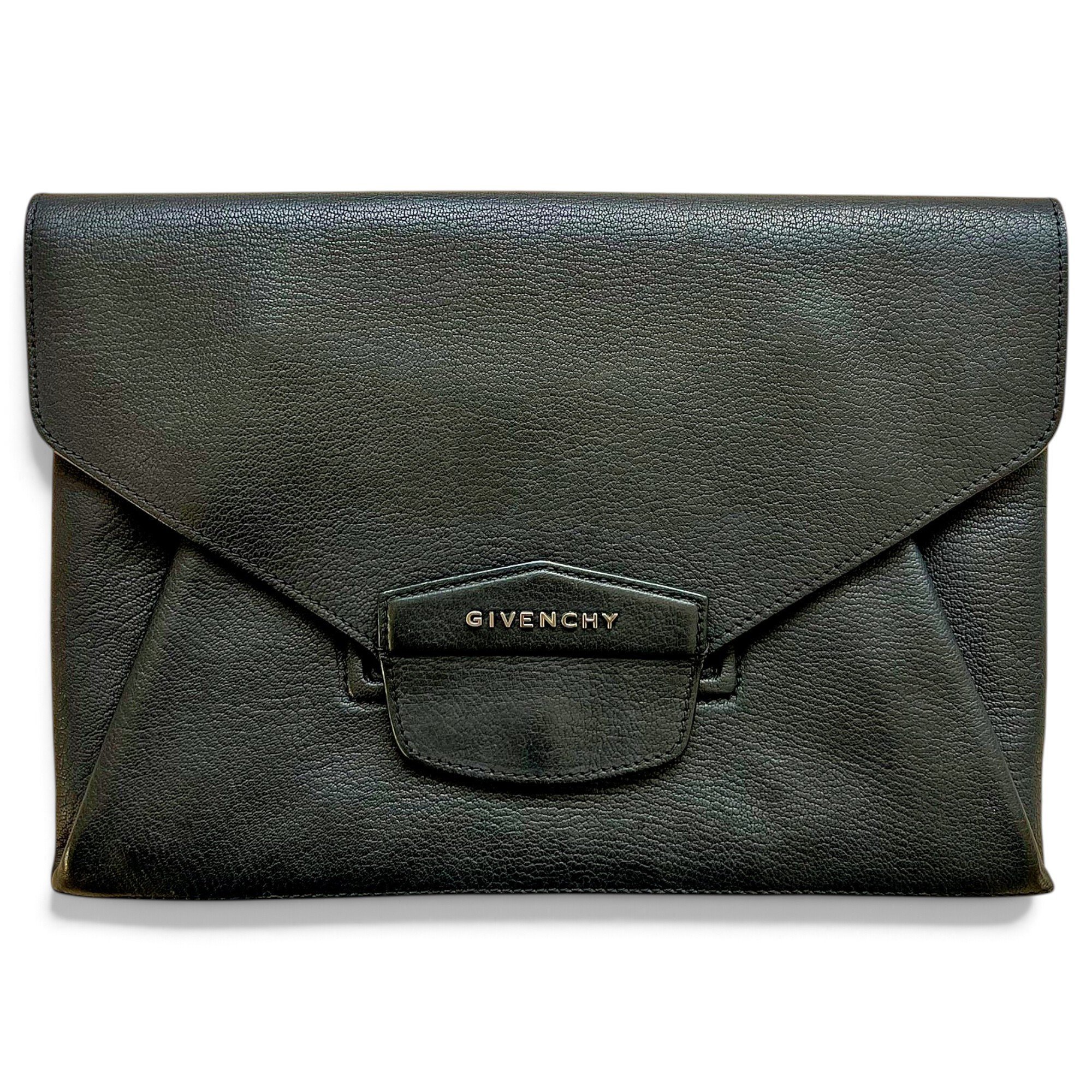 Leather clutch bag