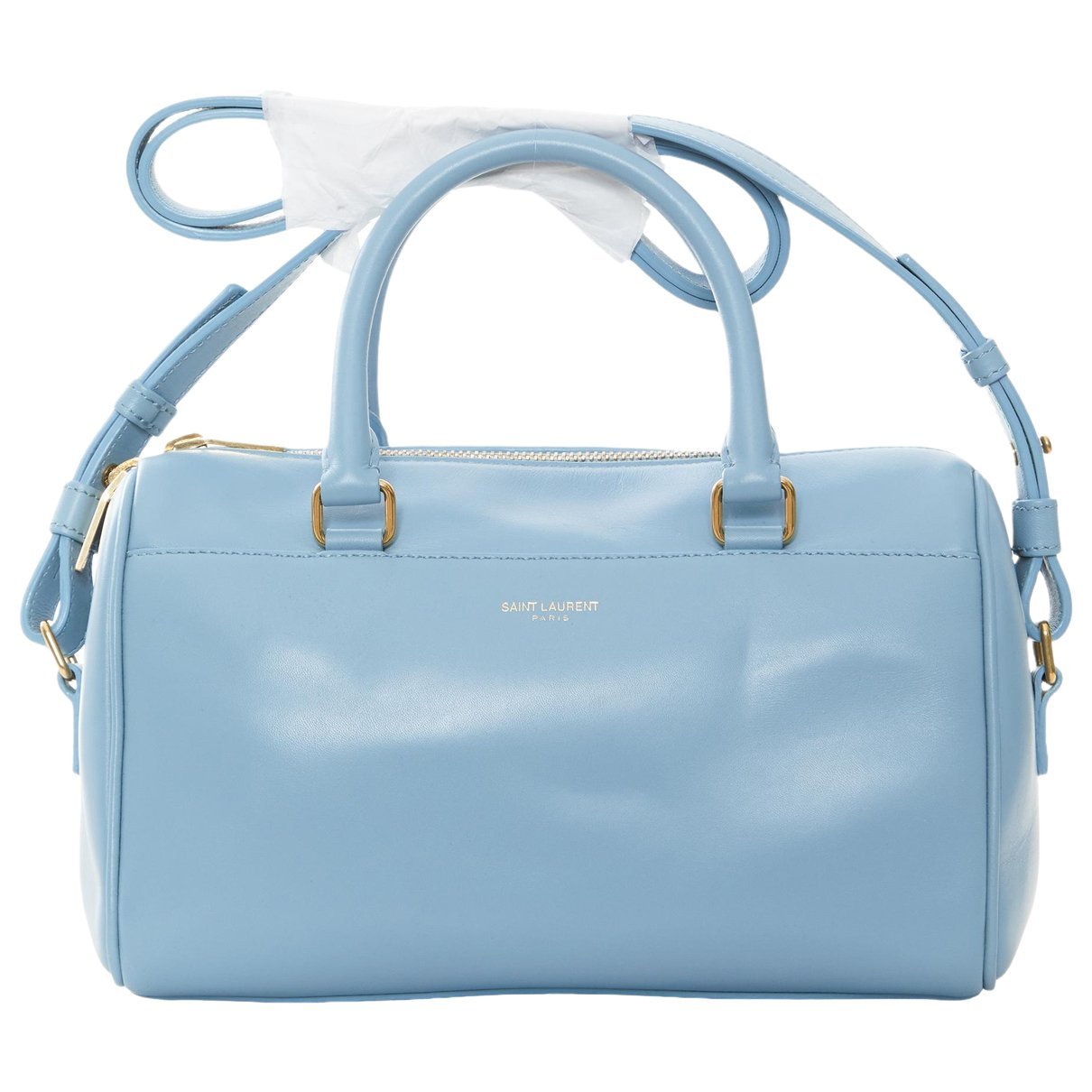 Duffle leather handbag