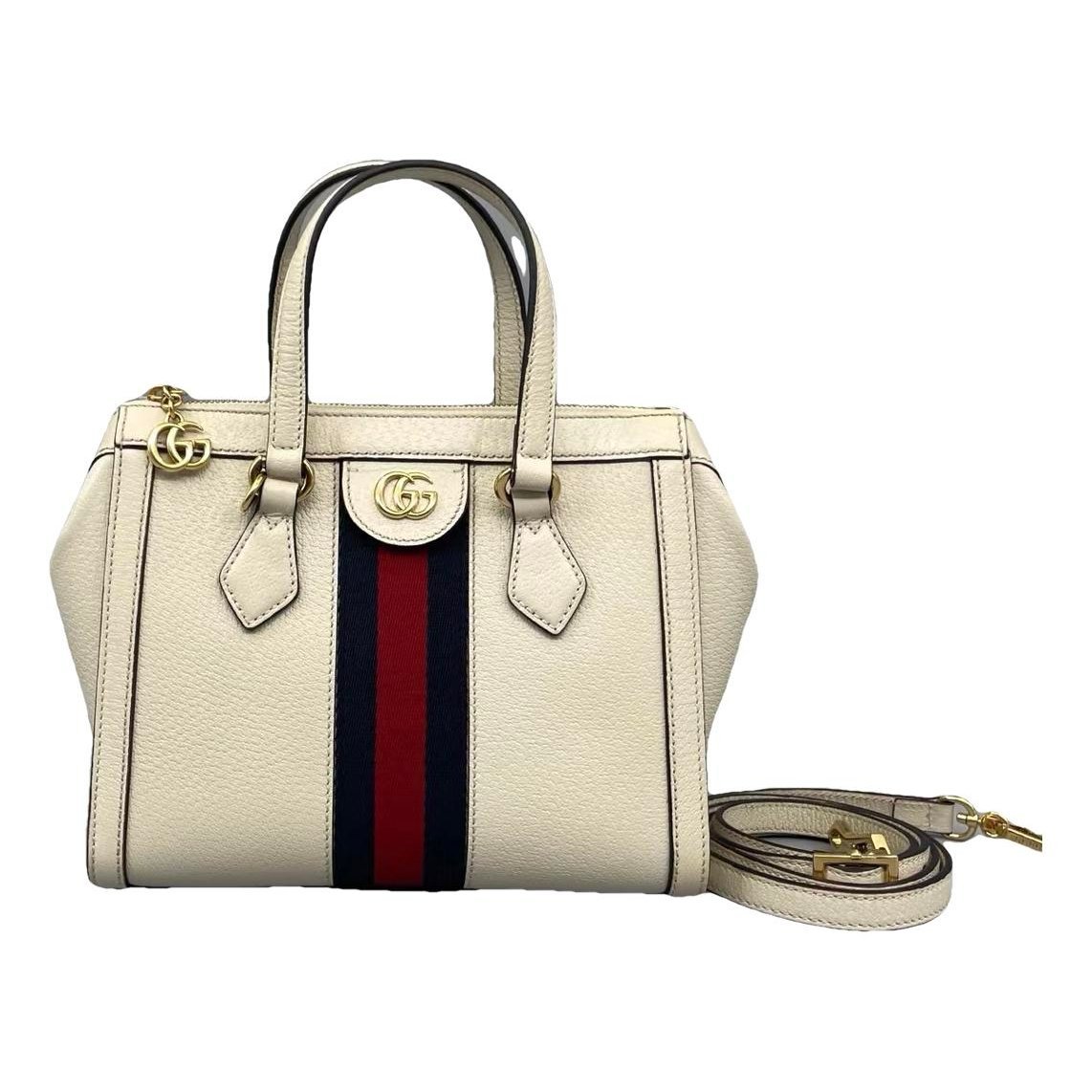 Ophidia Top Handle leather handbag
