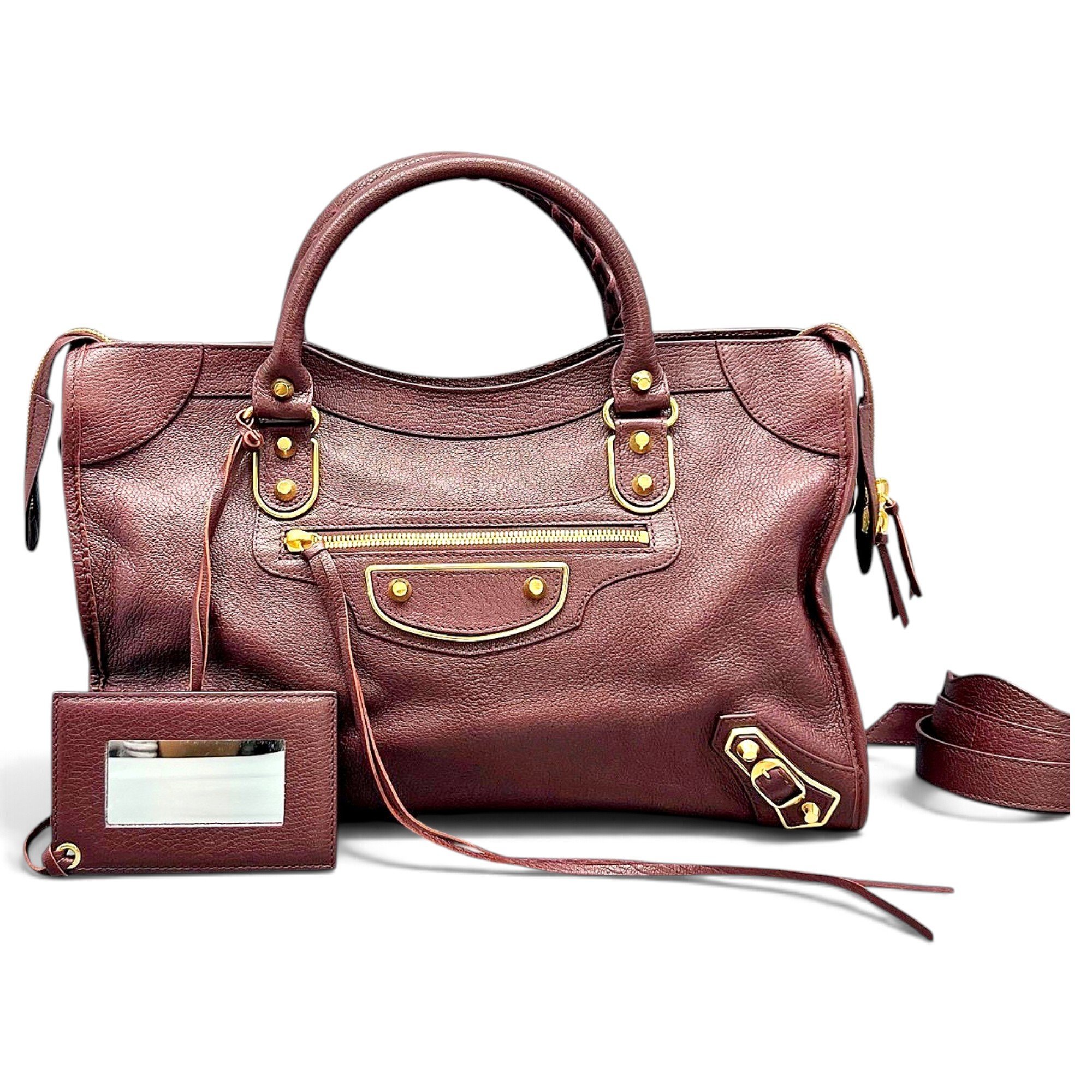 City leather handbag