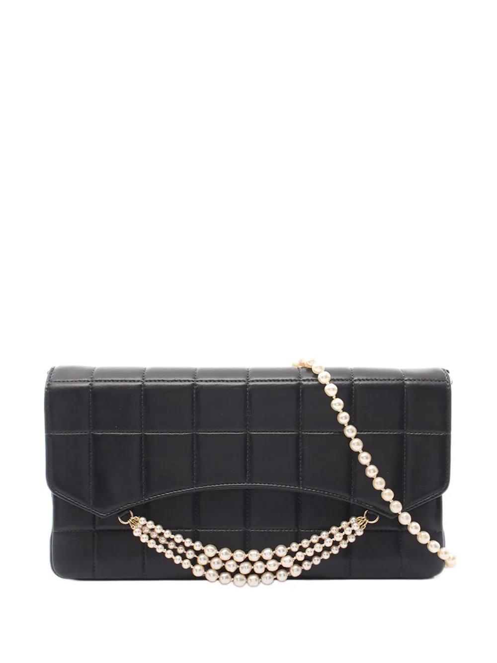 2002-2003 Chocolate Bar Lambskin Pearl Chain Flap shoulder bag