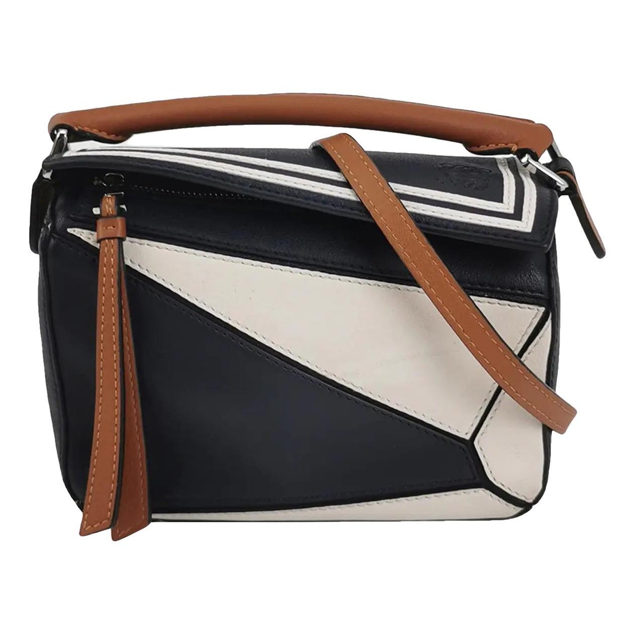 Puzzle leather crossbody bag