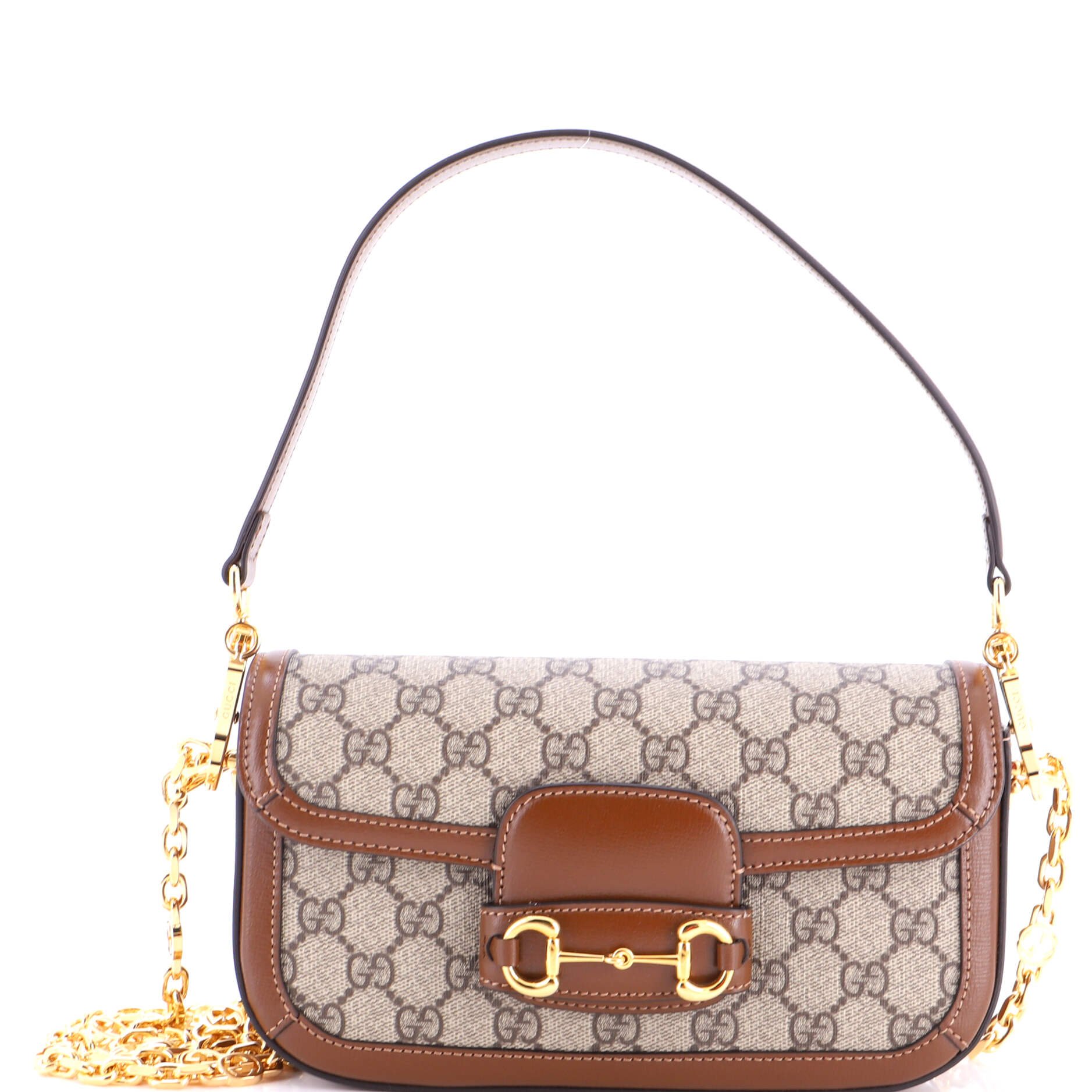 Horsebit 1955 Shoulder Bag GG Coated Canvas with Leather East West