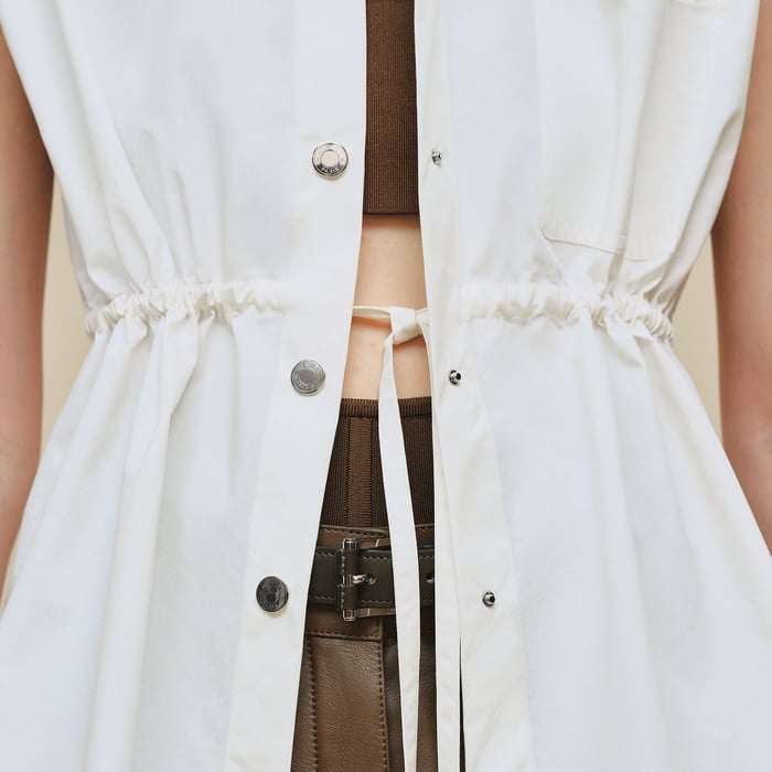 Blanc Cassé Sleeveless Drawstring Shirt