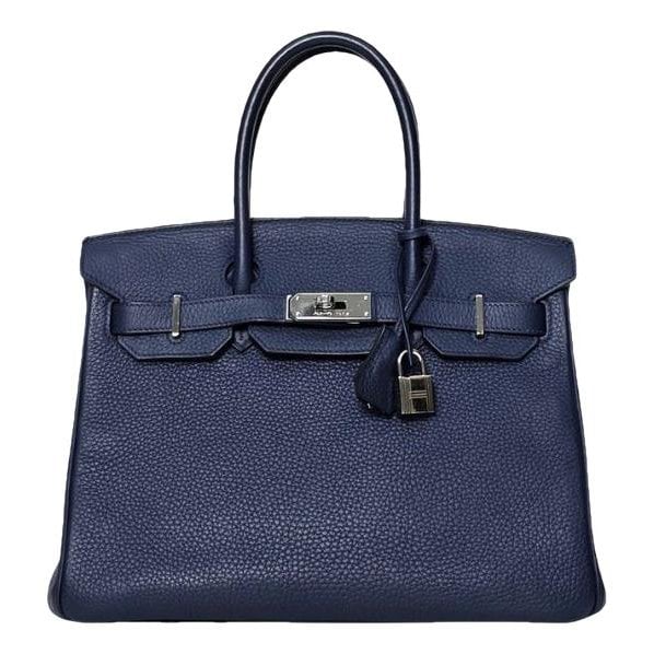 Hermes Birkin 30 Handbag Navy Togo Leather