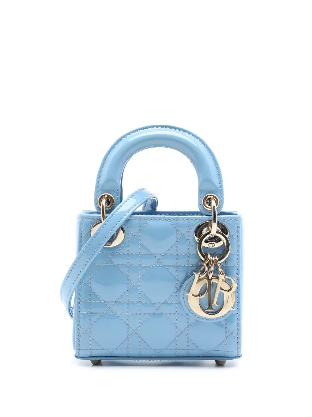 Dior 2021 Micro Patent Cannage Lady Dior satchel