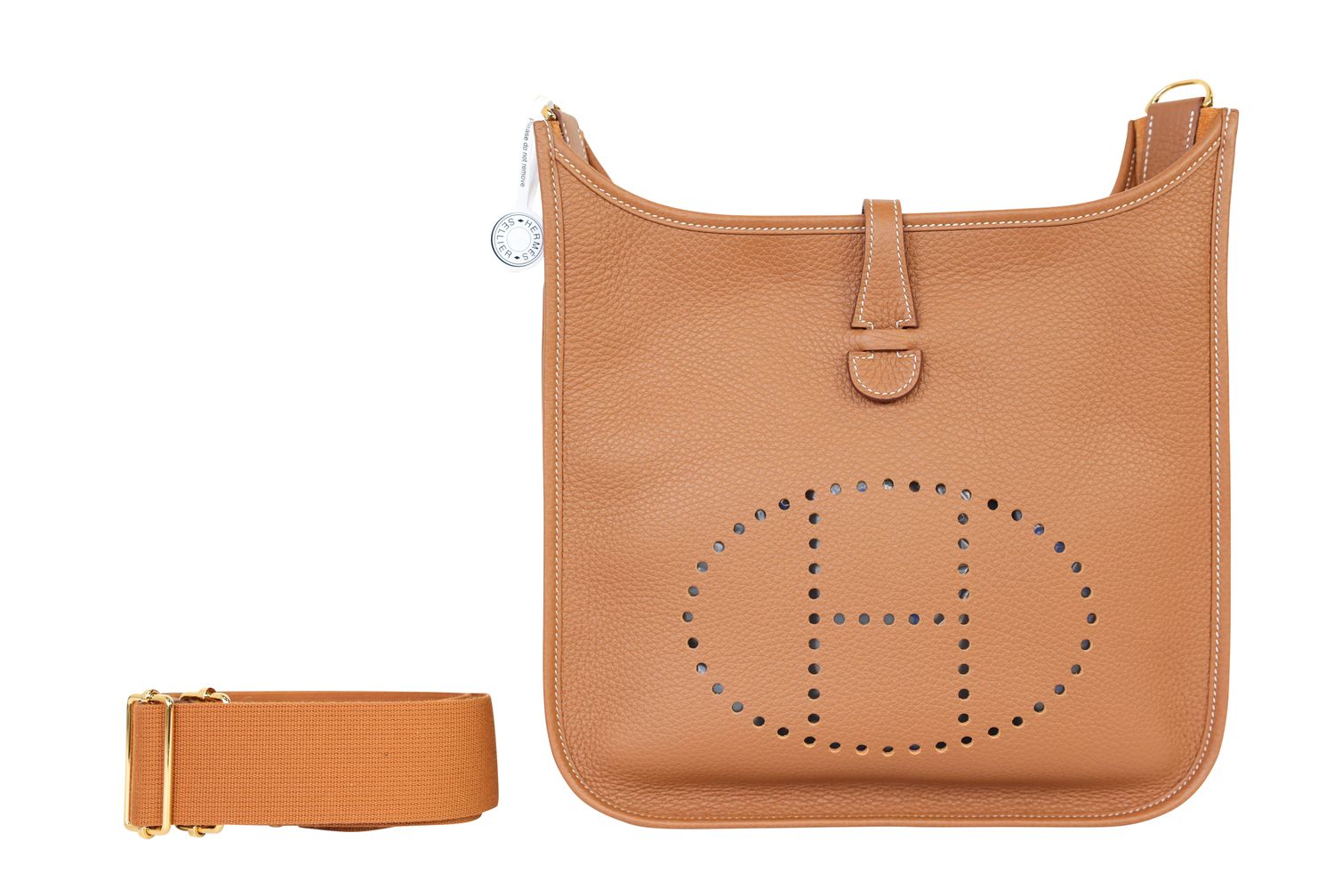 Hermes Hermes Evelyne Gen II PM Bag, Gold Tan Brown Clemence Leather and Gold Hardware, K 2025 Stamp, New in Box WA001