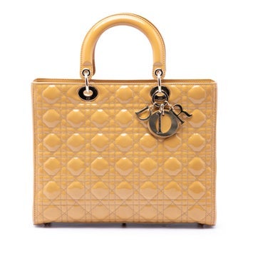 Patent Leather Large Patent Cannage Lady Dior