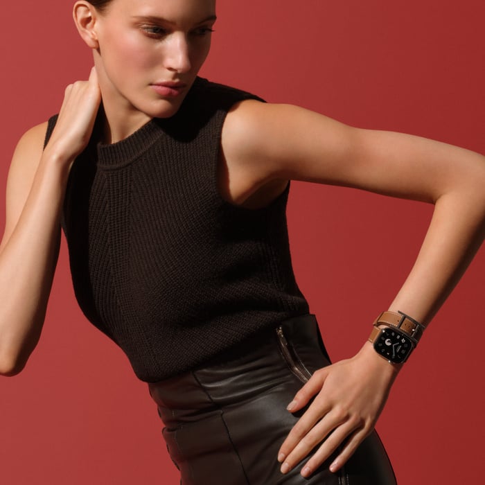 Gold 애플 워치 에르메스 스트랩, Hapi 더블 투어 42mm