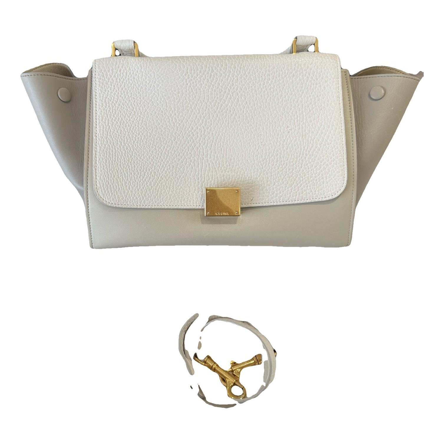 Trapèze leather handbag