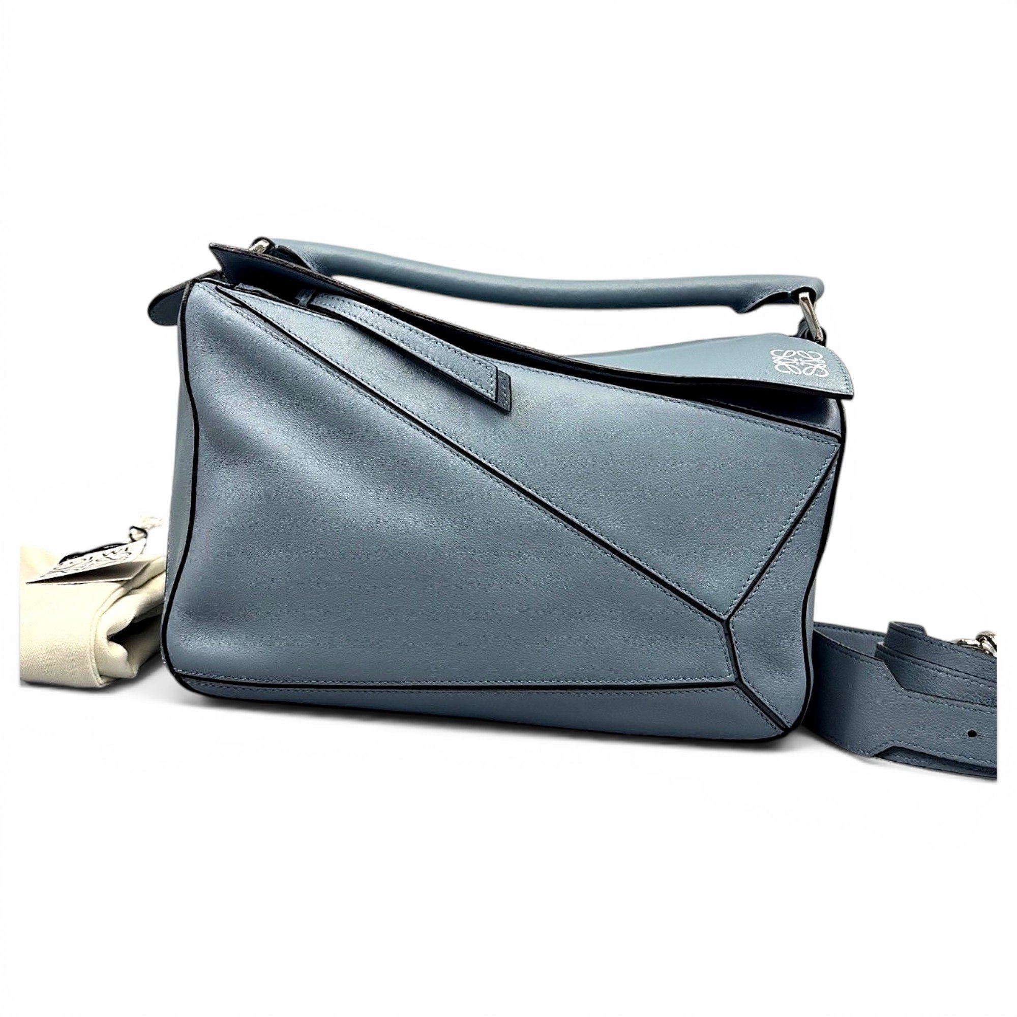 Puzzle leather handbag