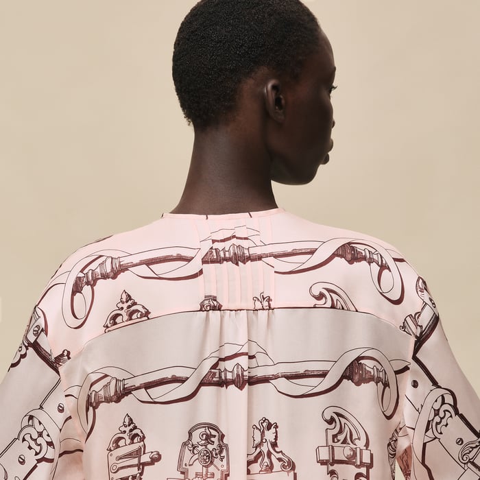 Rose Opaline "Ferronnerie Remix" Knotted Collar Dress