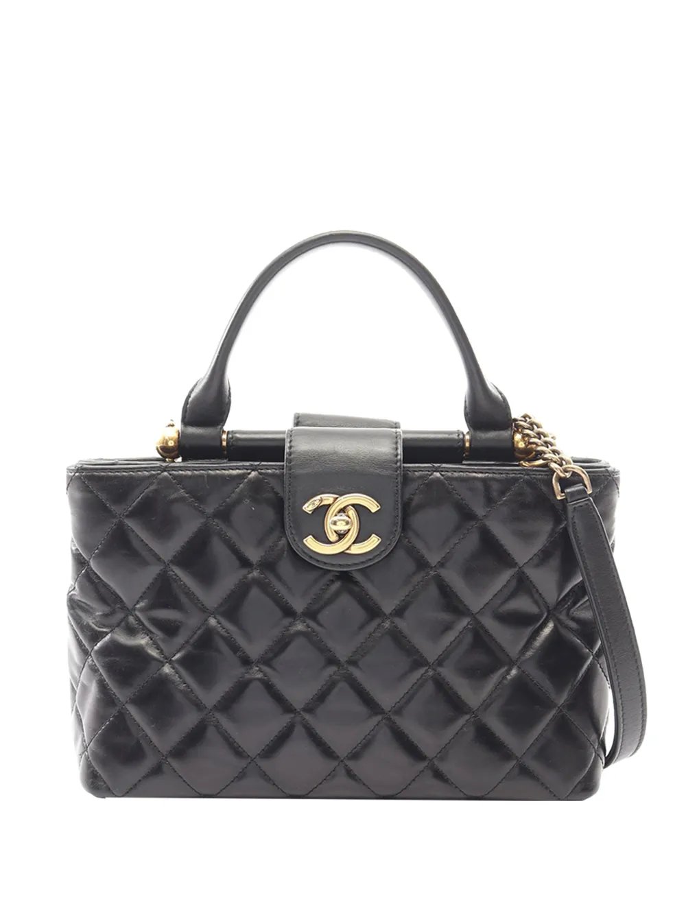 2016-2017 CC Quilted Lambskin Paris-Rome Gold Bar satchel
