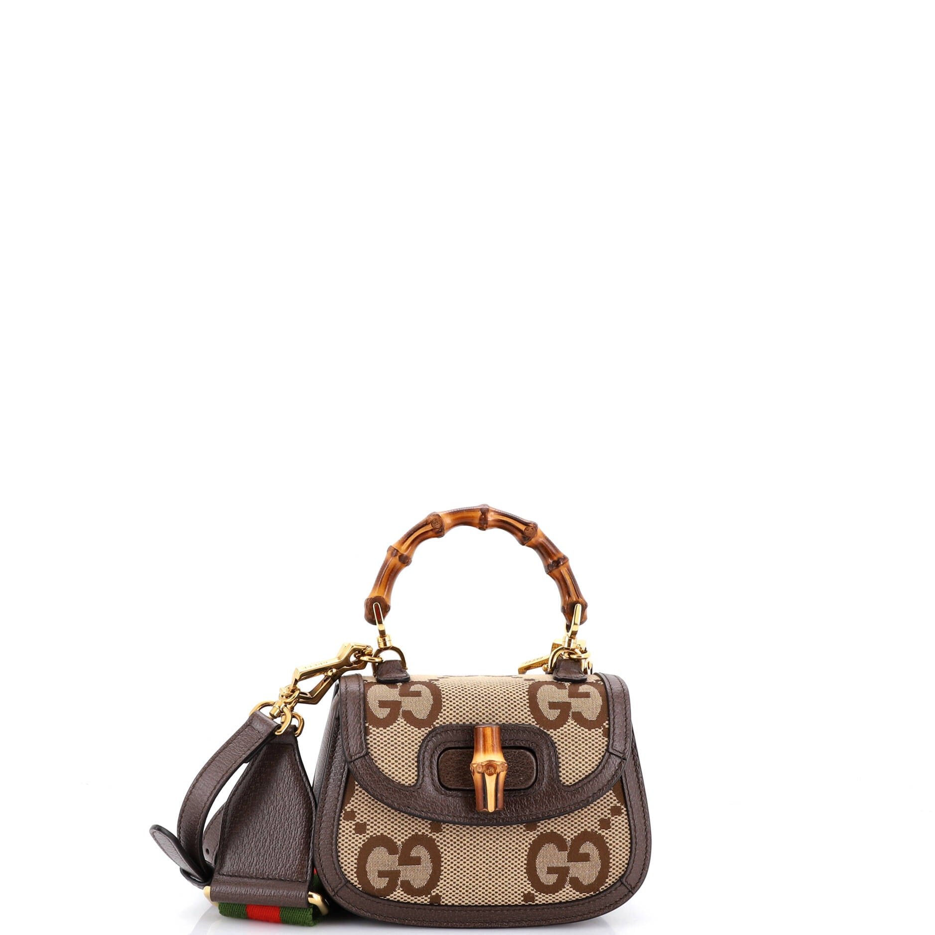 Bamboo 1947 Top Handle Bag Jumbo GG Canvas Mini