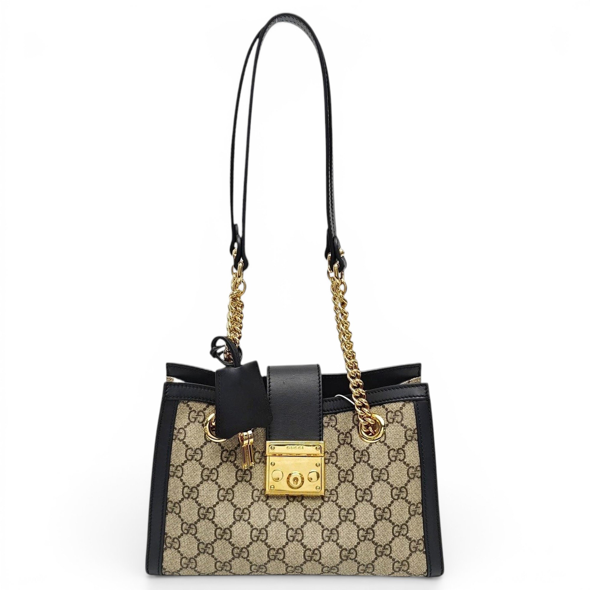 Padlock leather handbag