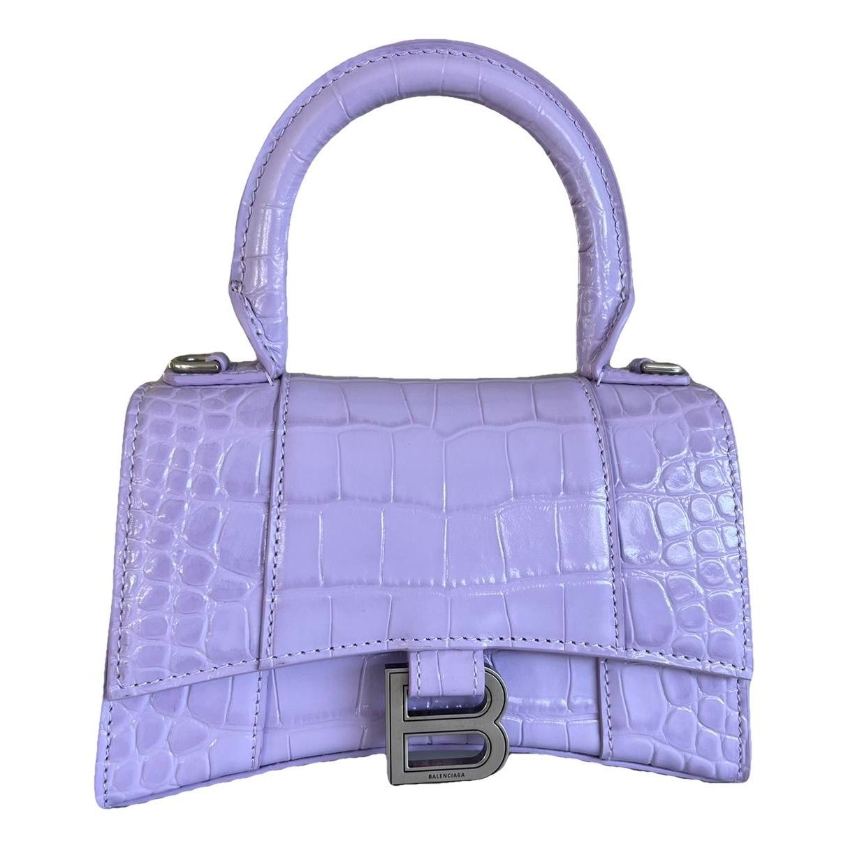 Hourglass leather handbag