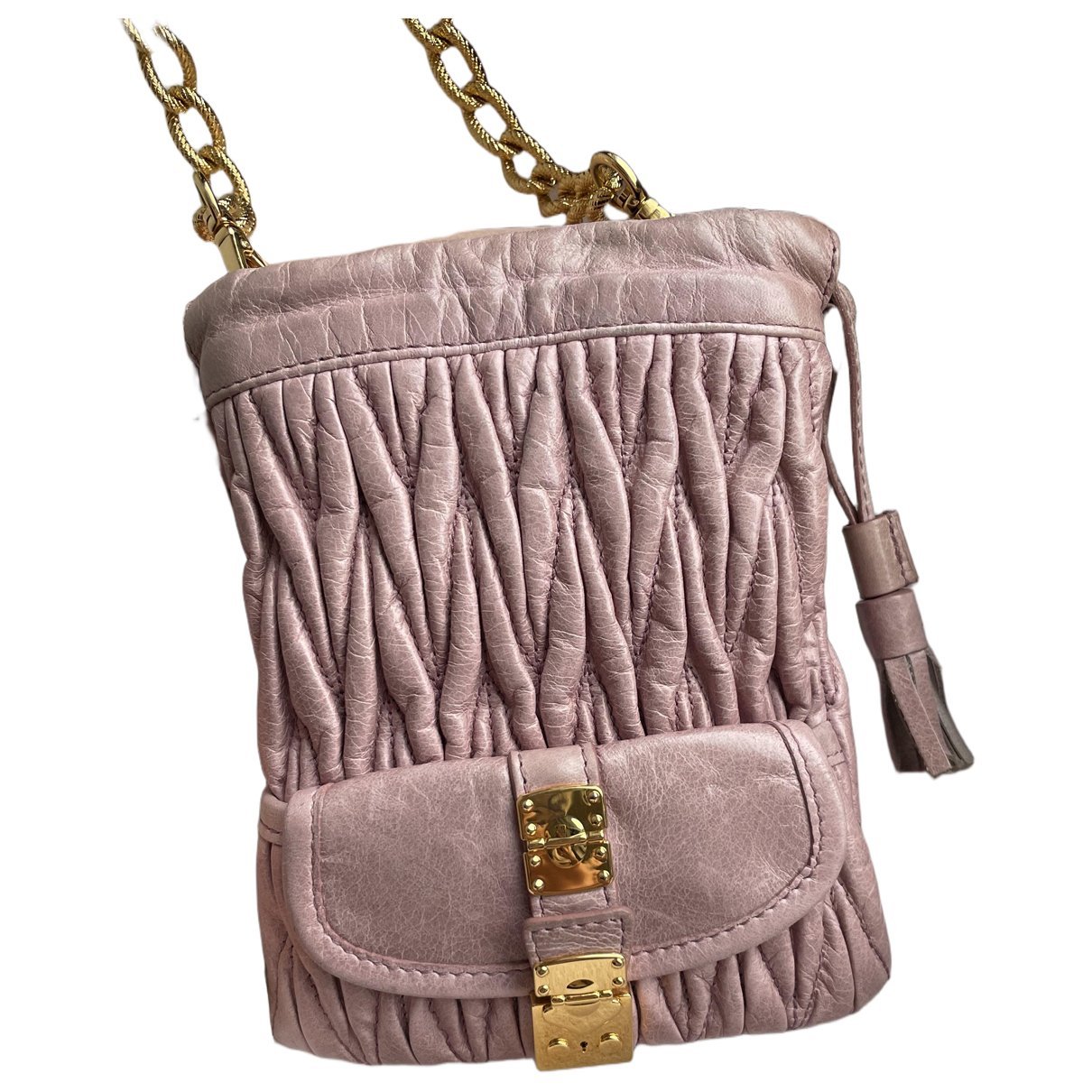 Matelassé leather crossbody bag