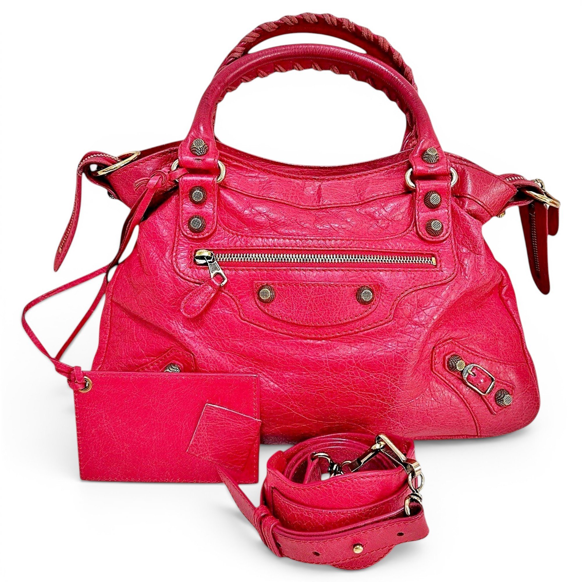 City leather handbag