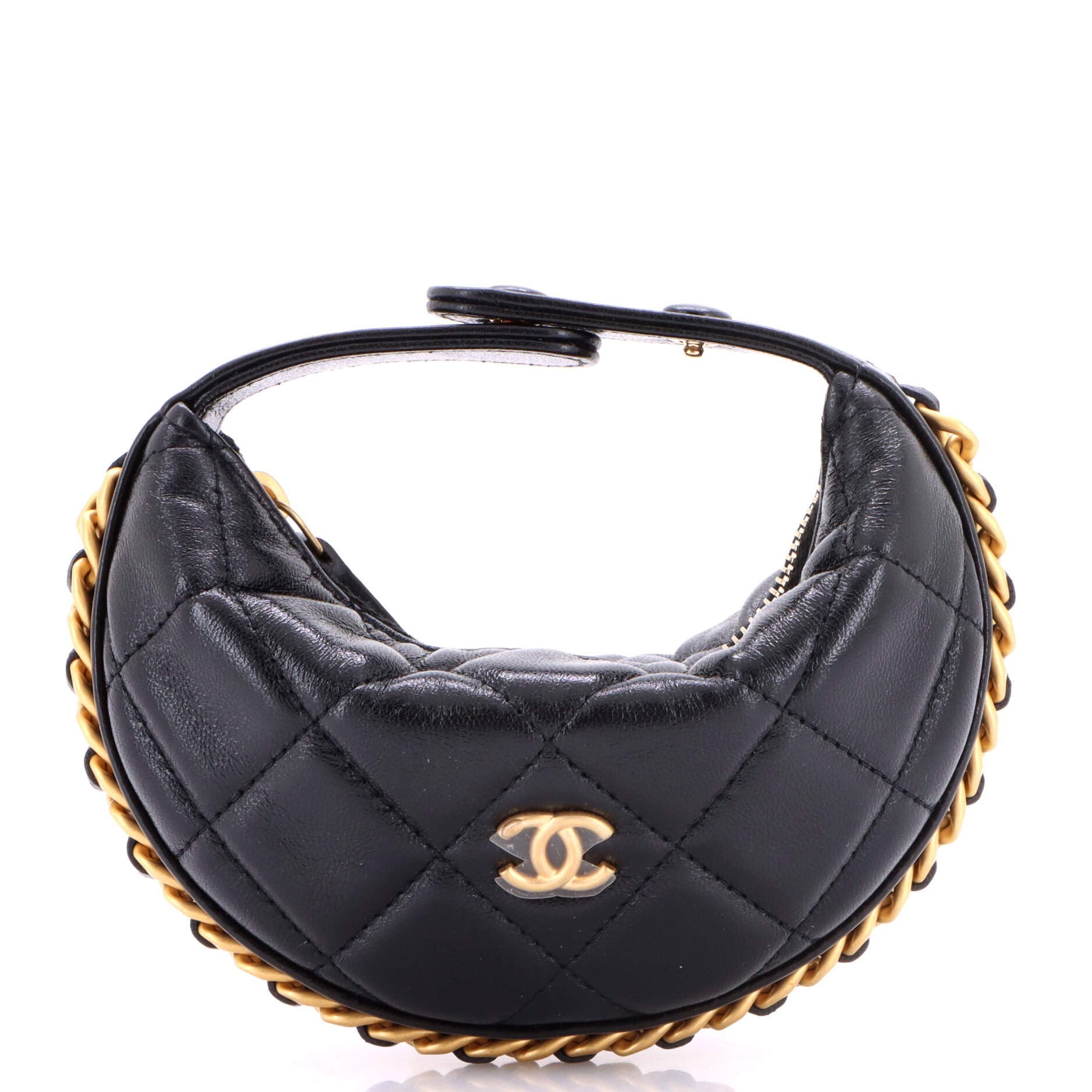 Chain Around Hobo Pouch Quilted Lambskin Extra Mini