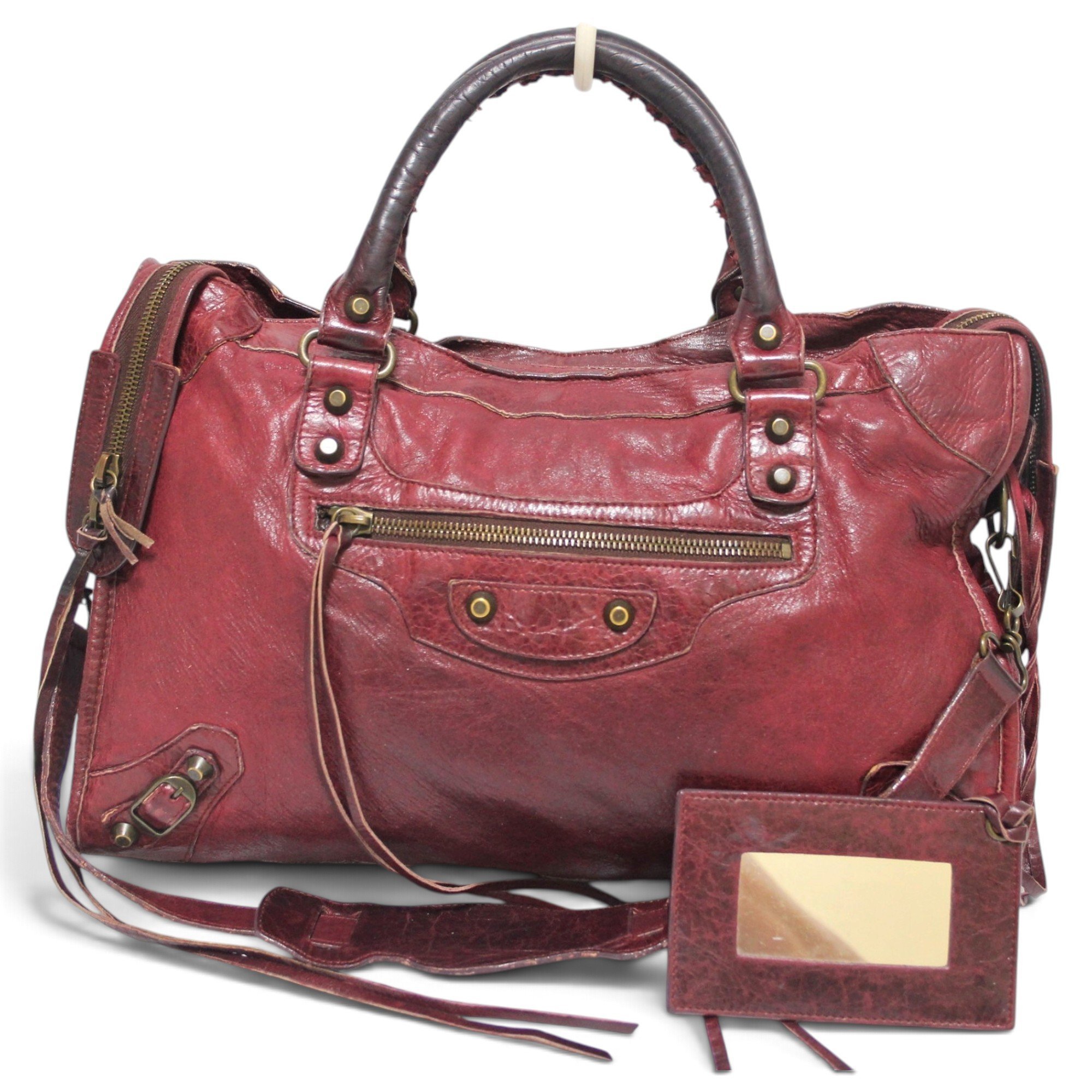 City leather handbag