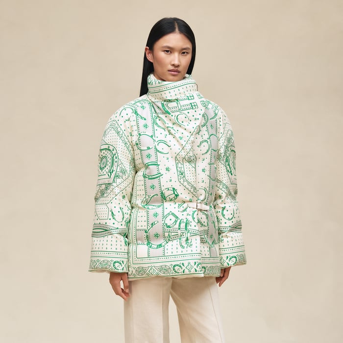 Blanc Nacre "Porte-bonheur Chevron" Coat