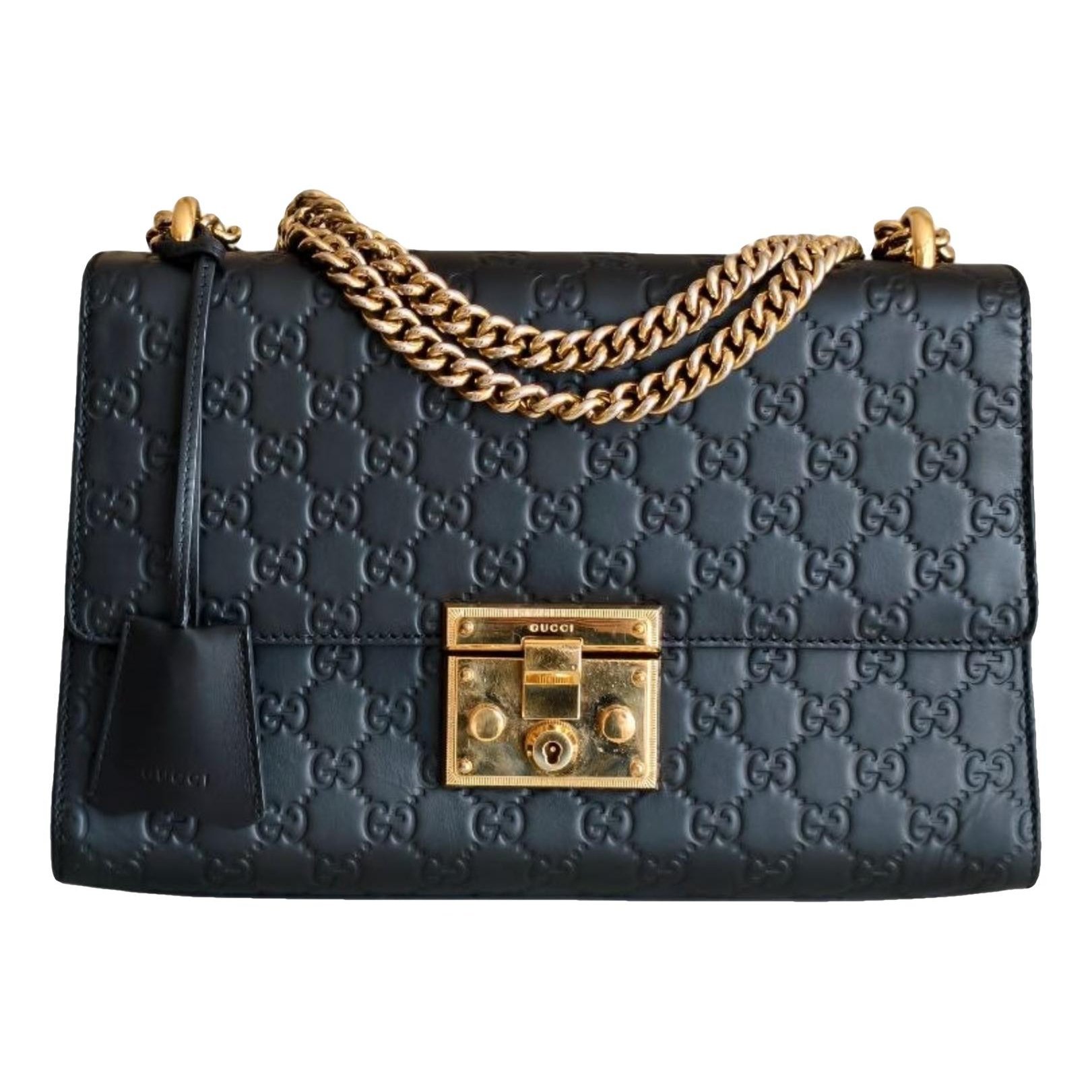 Padlock leather handbag