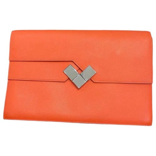Leather clutch bag
