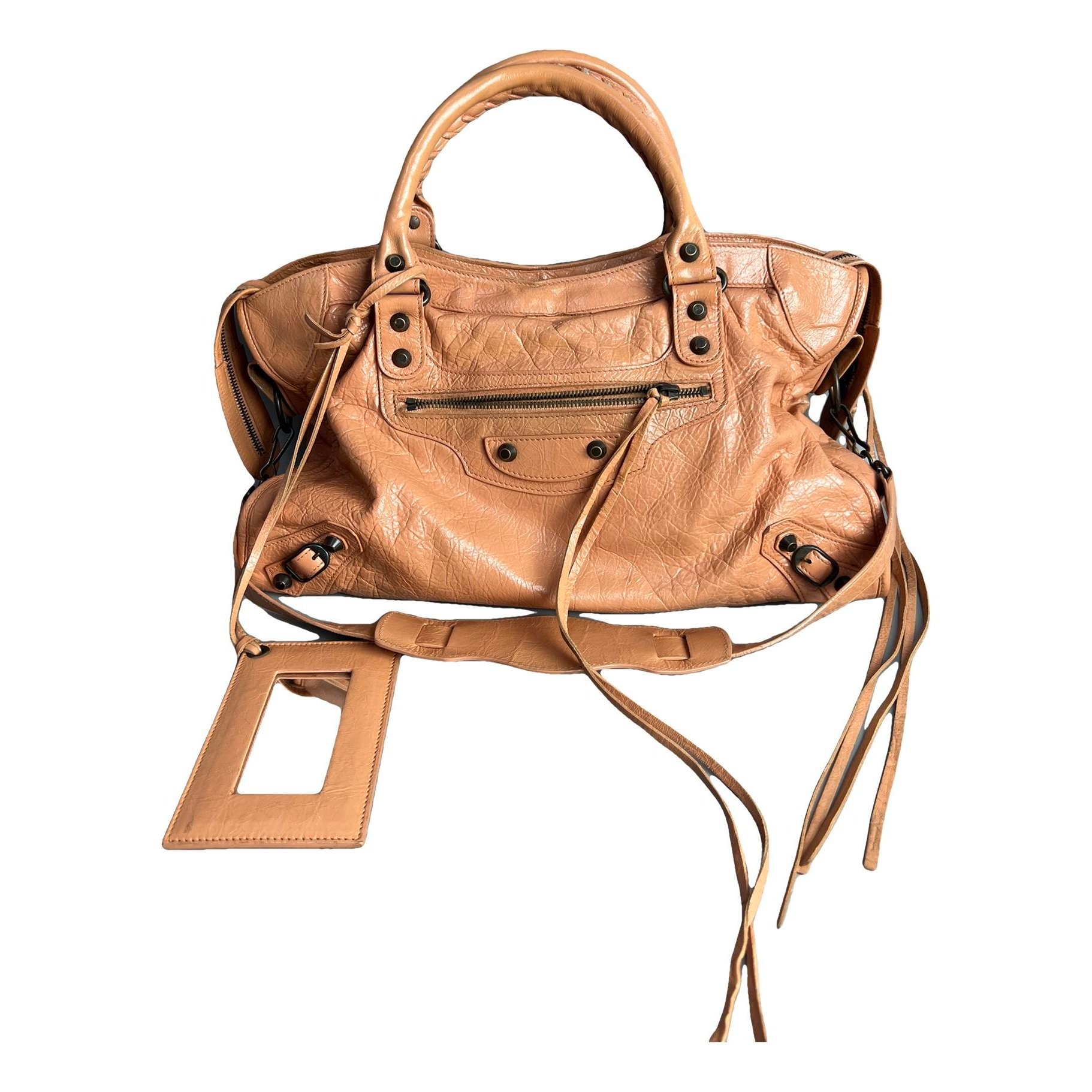 City leather handbag