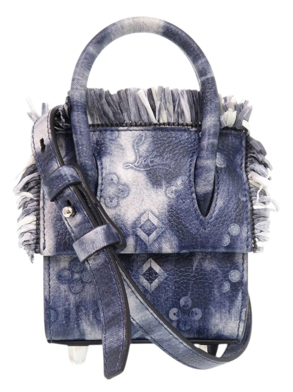 Christian Louboutin 2021-2026 Nano Grained Calfskin Paloma Fringe satchel