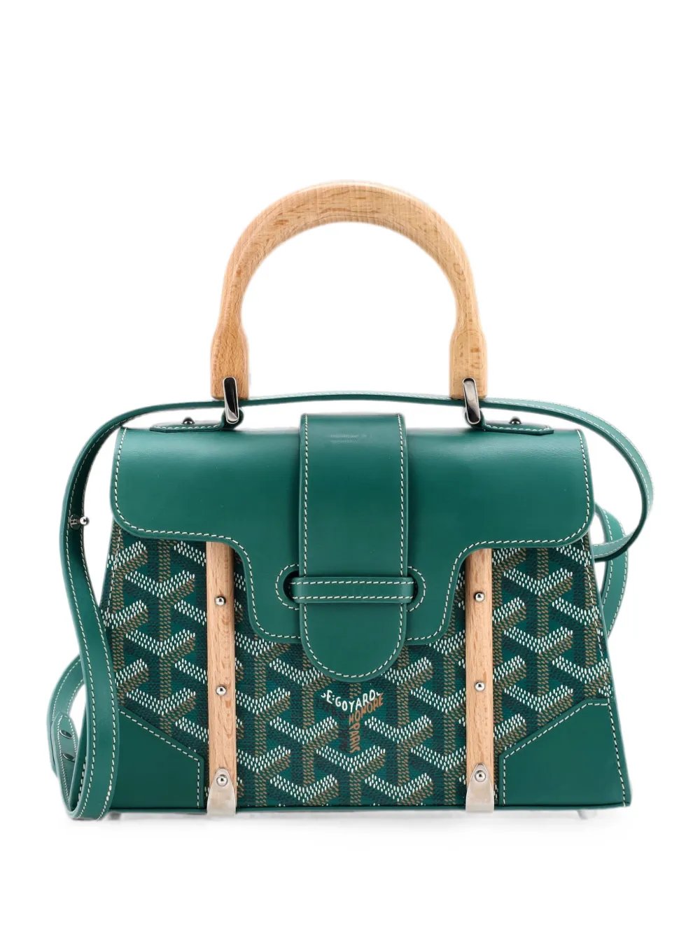 Goyard Structured Saigon Top Handle Bag Coated Canvas with Leather Mini satchel