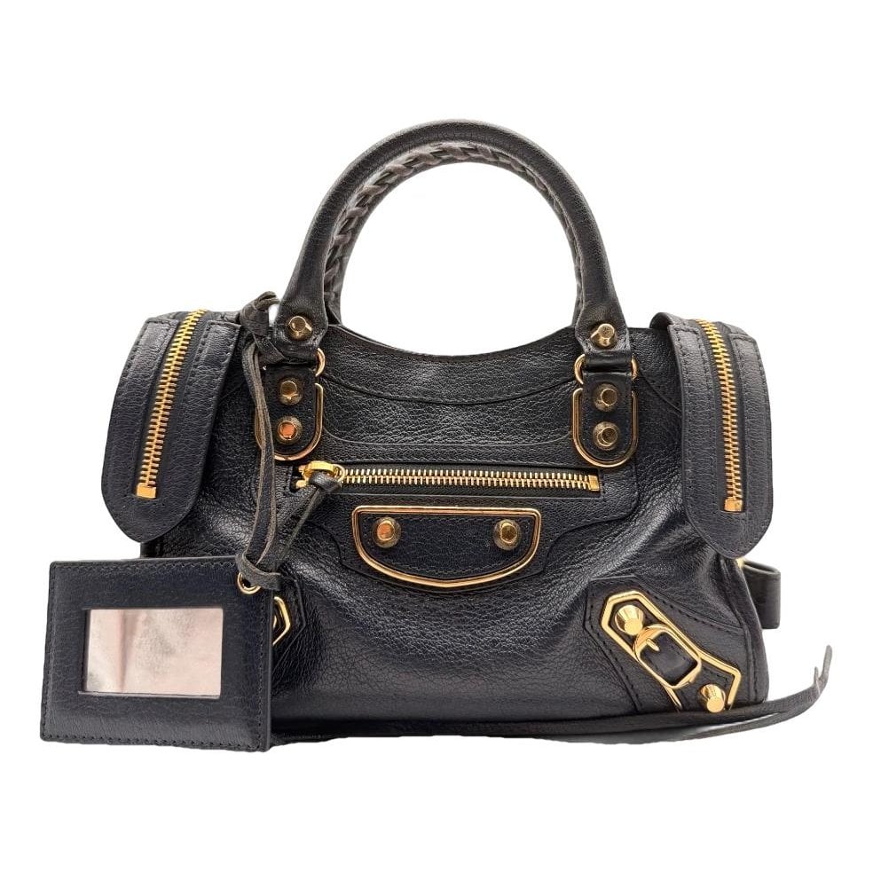 City leather handbag