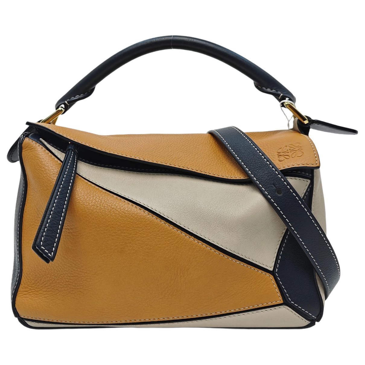 Puzzle leather handbag
