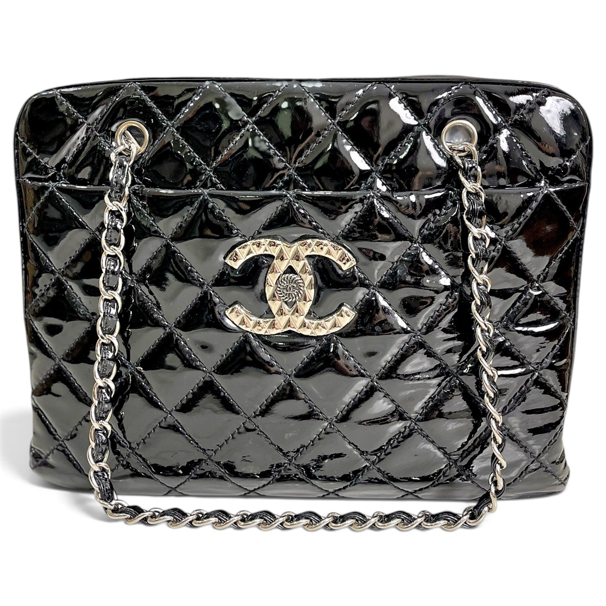 Petite Shopping Tote patent leather tote