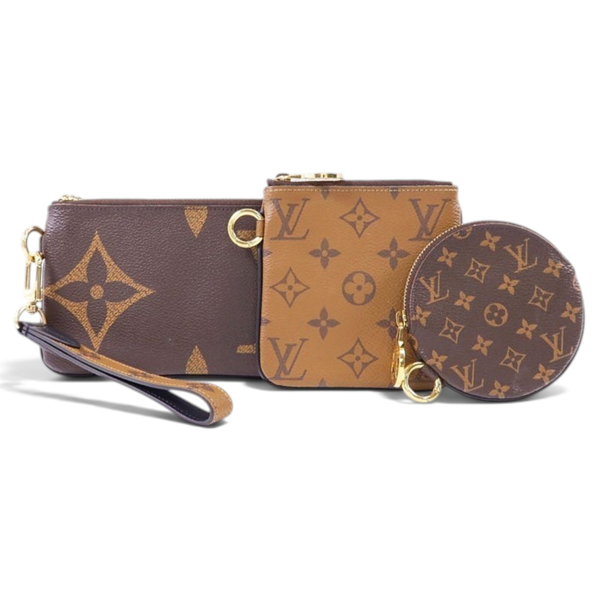 Trio pouch leather clutch bag